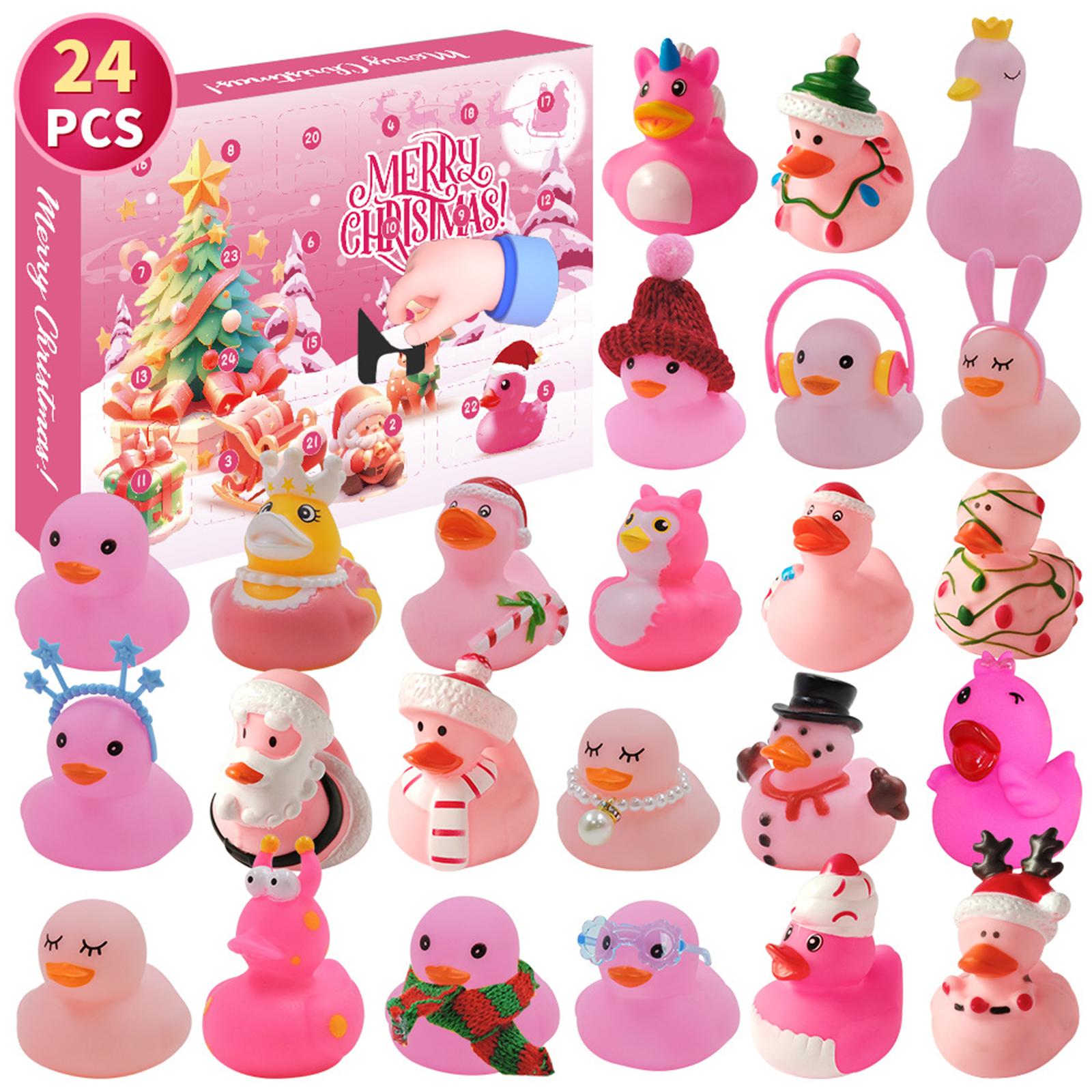 Duck Advent Calendar 2025 with 24 Rubber Ducks 24 Days Christmas Countdown Calendar Duck Set Advent Calendar for Boys Girls Kids C