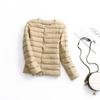 Womens Lightweight Short Down Jacket No Collar Thin Inner Layer Warm Fashionable Plus Size Outerwear