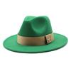 Autumn and Winter Big Eave Hat Fashion Woolen Top Hat Men's and Women's Woolen Panama Jazz Fedora