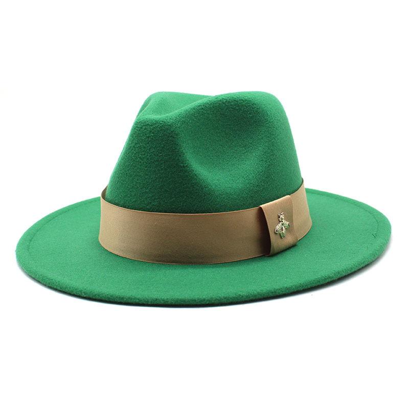 Autumn and Winter Big Eave Hat Fashion Woolen Top Hat Men's and Women's Woolen Panama Jazz Fedora