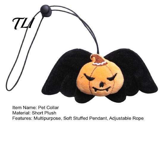 Plush Cat Neck Decoration Halloween Pet Collar Charm, Ghost Pumpkin Pendant, Soft Stuffed Gift for Lovers Hanging Ornament Cats, Small