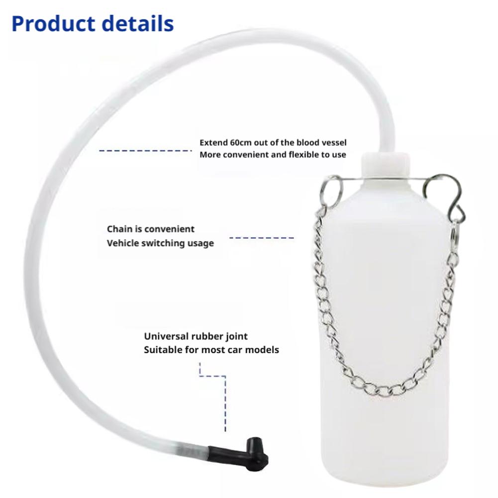 Manual Brake Fluid Extractor & Collection Bottle Hand Pump Tool for Brake & Clutch Fluid Service Automotive Repair Tool 1L