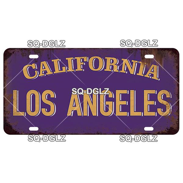 USA WEST City LOS ANGELES 15x30cm Plate Sports Tin Sign State Wall Decoration Metal Sign Home Decor Painting Plaques Art Poster