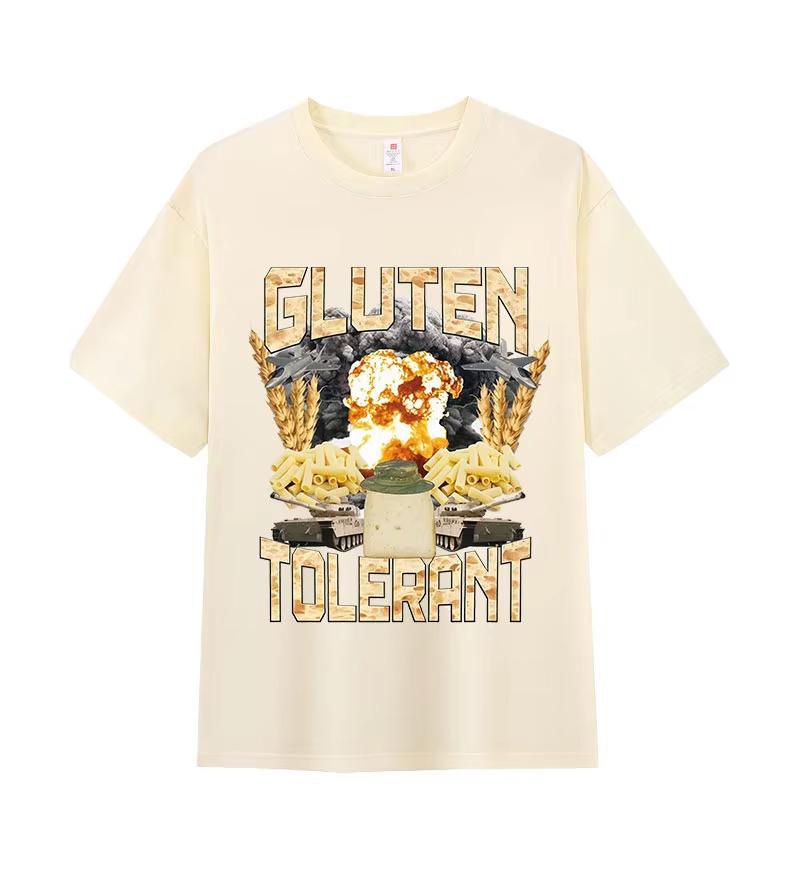 Gluten Tolerant Funny Gift for Gluten Intolerant T-shirt Unisex Women Vintage T Shirt Casual O-Neck Short Sleeve T Shirts Tops