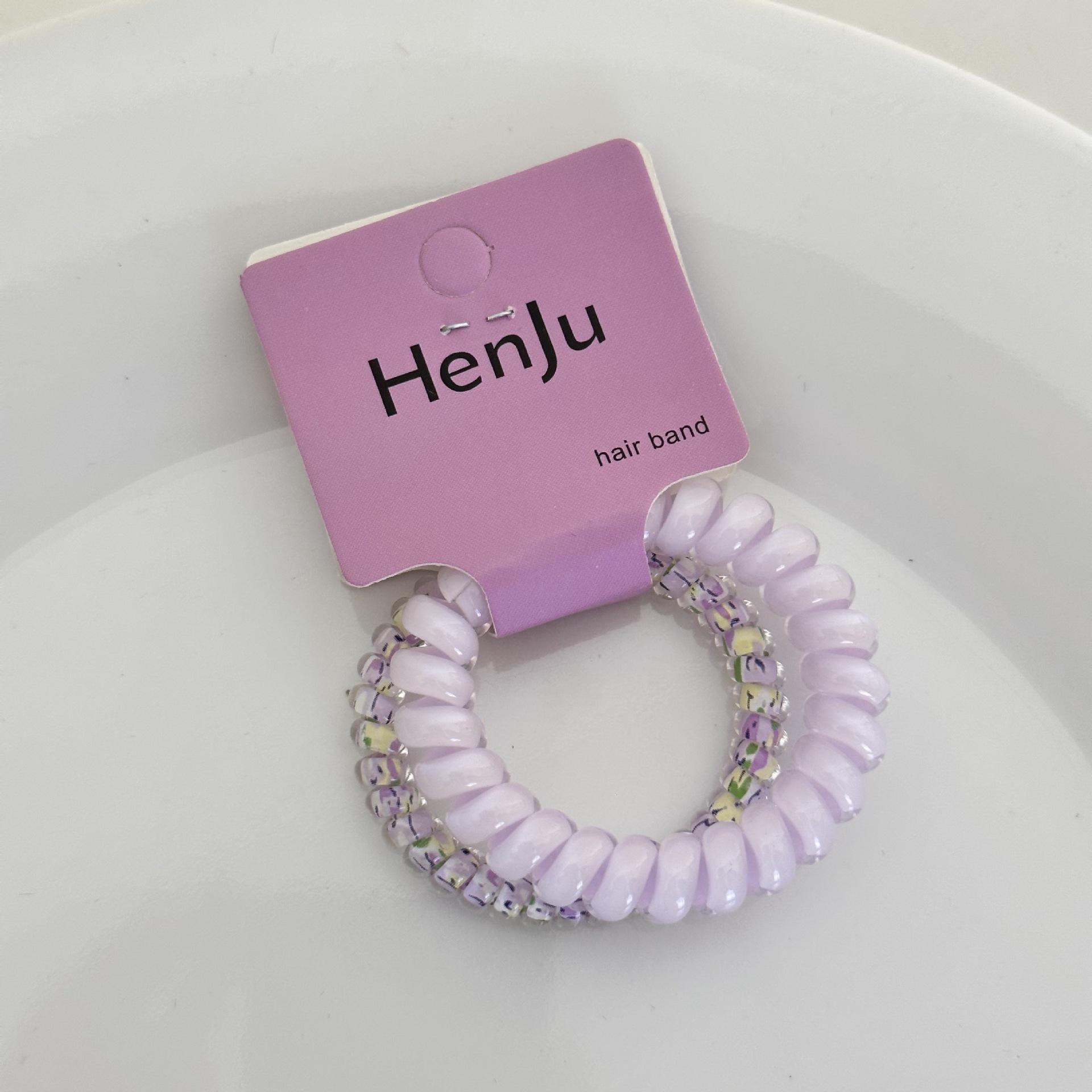 

Высококачественная телефонная линия в горошек цвета винограда и кокоса, освежающая и универсальная летом, прочный повседневный шнур для волос фиолетовый