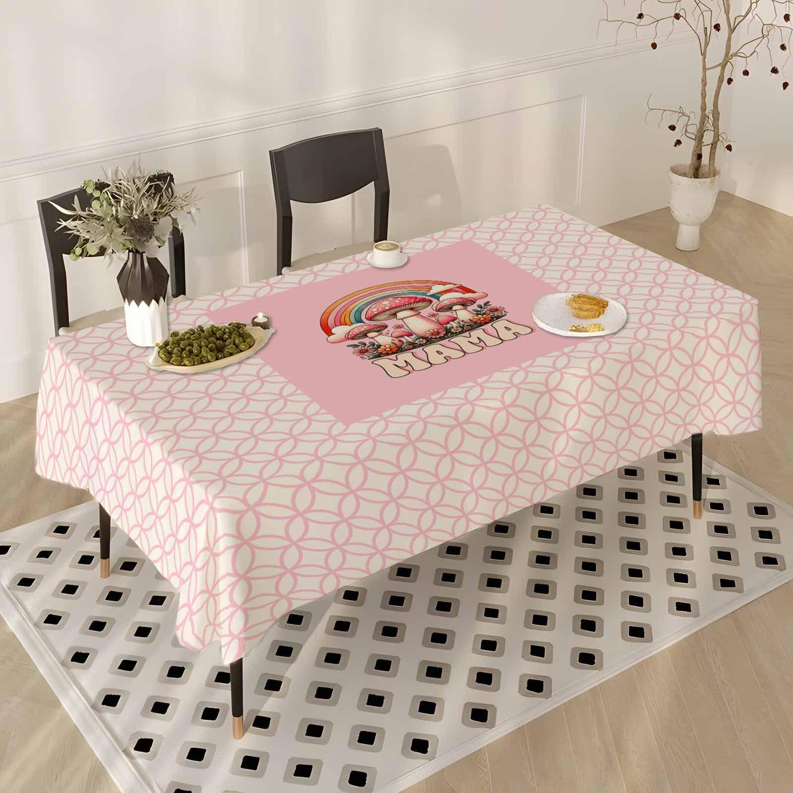 

Mother S Day Tablecloth Flowers Letters Festival Home Restaurant Dust-Proof Beautiful Wear-Resistant Decoration 60*90cm short plush (90g)