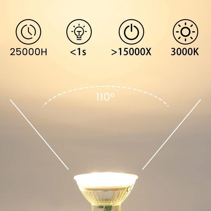LED Bulb - NETTLIFE - GU10 4.8W 3000K - Angle 110° - Non-dimmable - Pack of 10