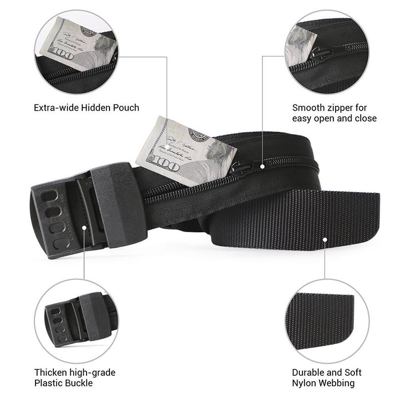 Travel Cash Anti Theft Belt Waist Bag Women Men Portable Hidden Money Strap Belt Wallet Waist Pack Secret Money Pocket