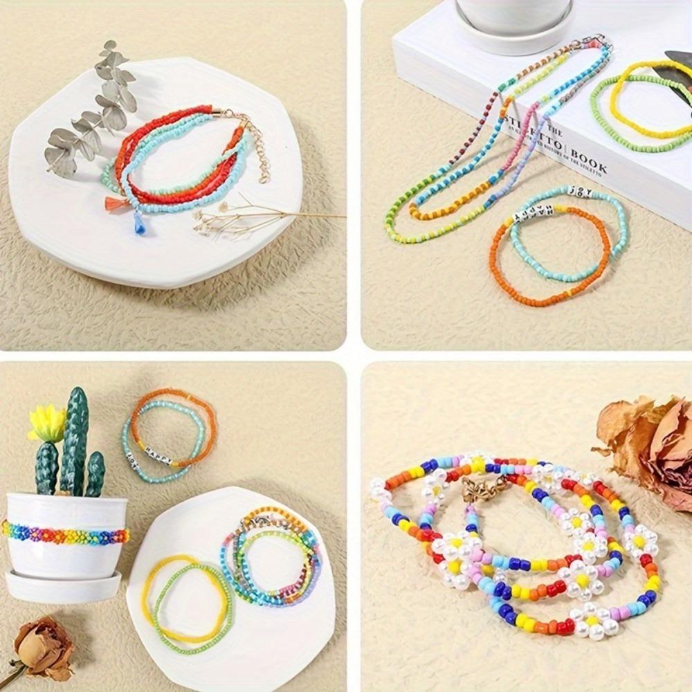 30/50/100g Böhmischer Urlaubsstil zufällige gemischte Farbe Acryl-Reisperlen DIY Armband Halskette Ohrringe
