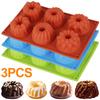 3 Pcs Silicone Donut Mold Heat Resistant Cake Trays 6-cavity Reusable Bread Baking Mold Easy To Release Silicone Baking Molds