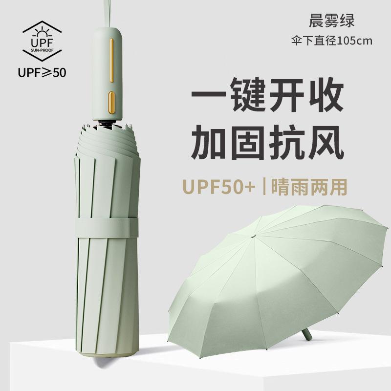 96 bone automatic umbrella enlarged thickened parasol sun umbrella sunscreen UV protection female folding anti-storm male