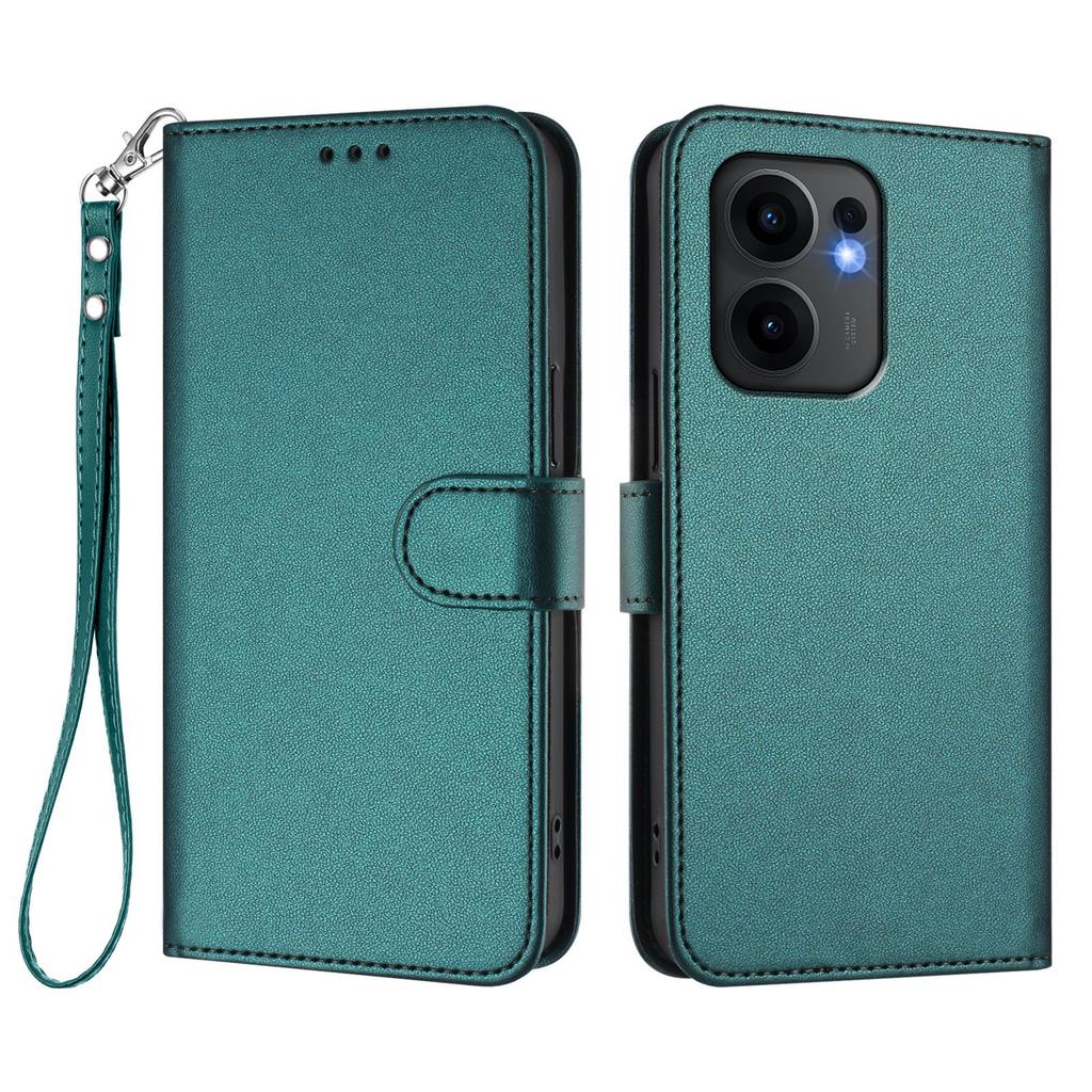 For Oppo Reno13 F 5G (Reno 13 FS 5G)/4G Leather Case Wallet Stand Phone Cover with Wrist Strap