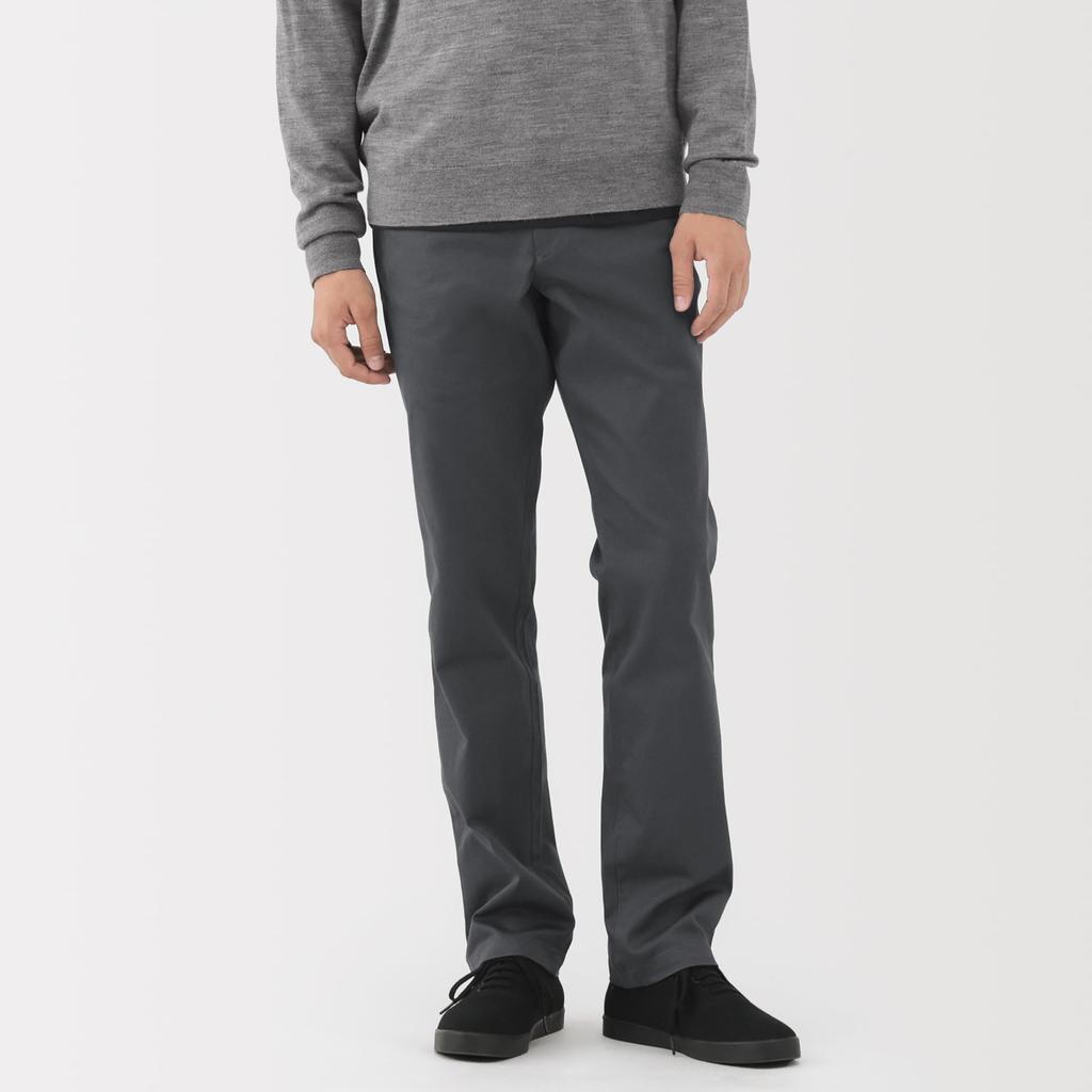 MUJI Herren Stretch Chino Slim Hose, AE0XLA5A, Anthrazit, Größe 73