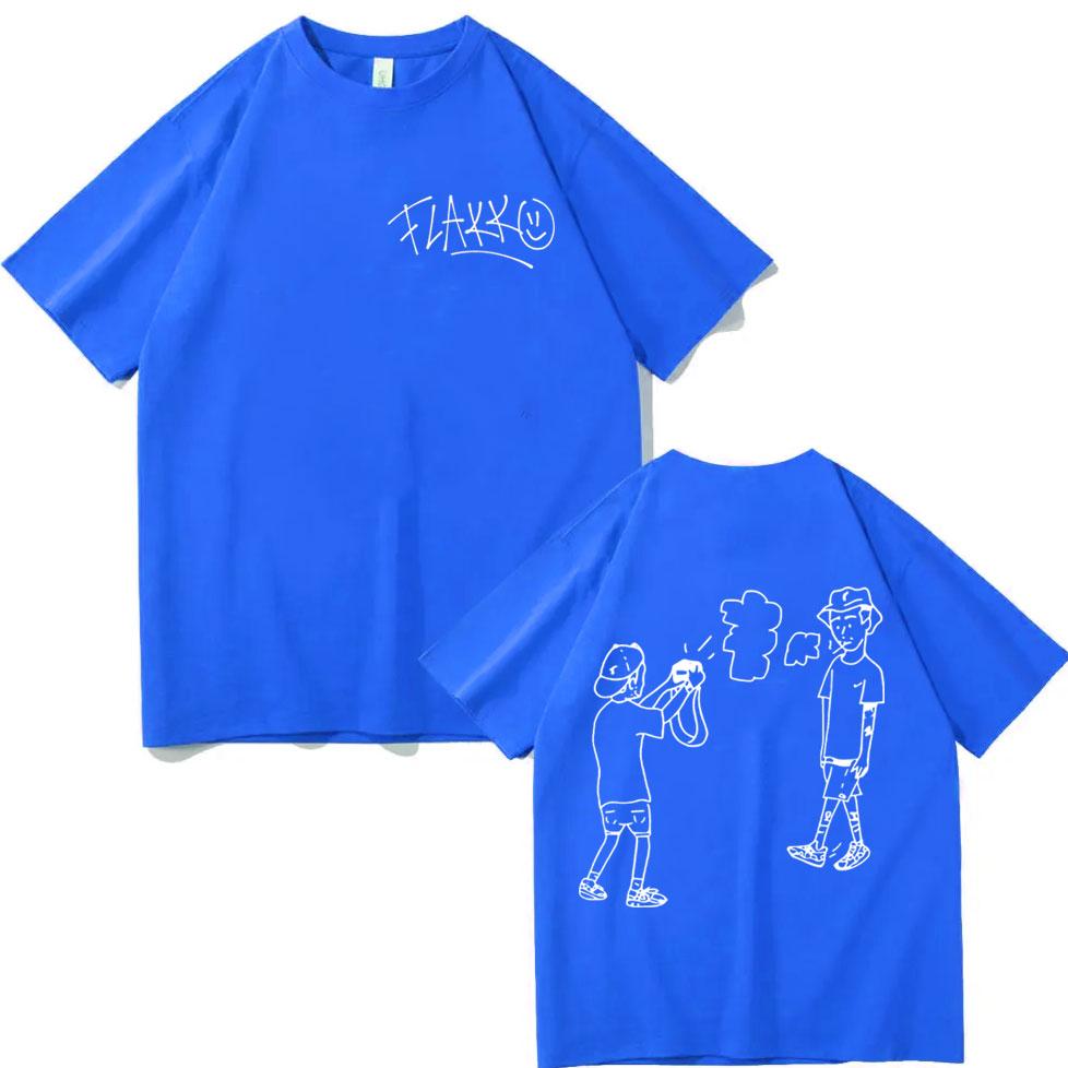 Rapper Rels B Skinny Flakko Print T-shirt Harajuku Hip Hop Pop Music T Shirts Men Women High Quality Fashion Oversized T-shirts