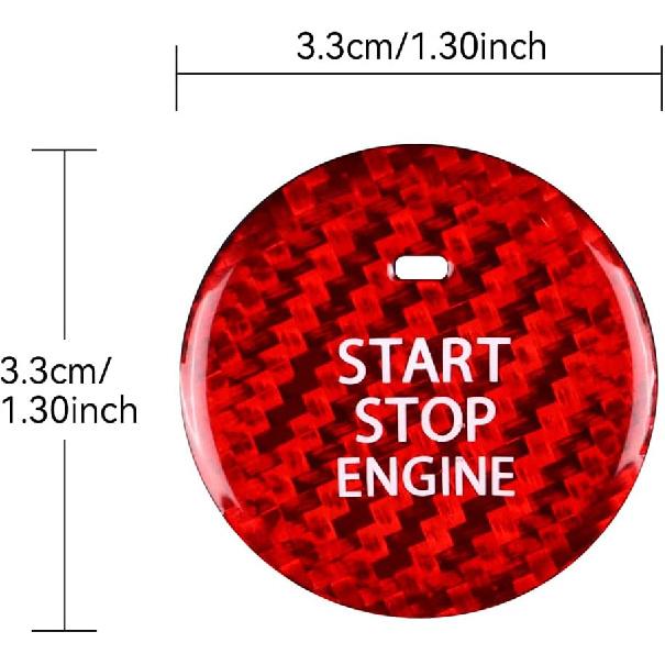 AIRSPEED Carbon Fiber Car Engine Start Stop Button Cover Center Console Push-Button Sticker Decal Interior Trim for Mazda 3 Axela 2020-2022, CX-30