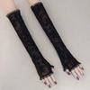 Guanti senza dita in pizzo a ragnatela di Halloween da donna per protezione solare