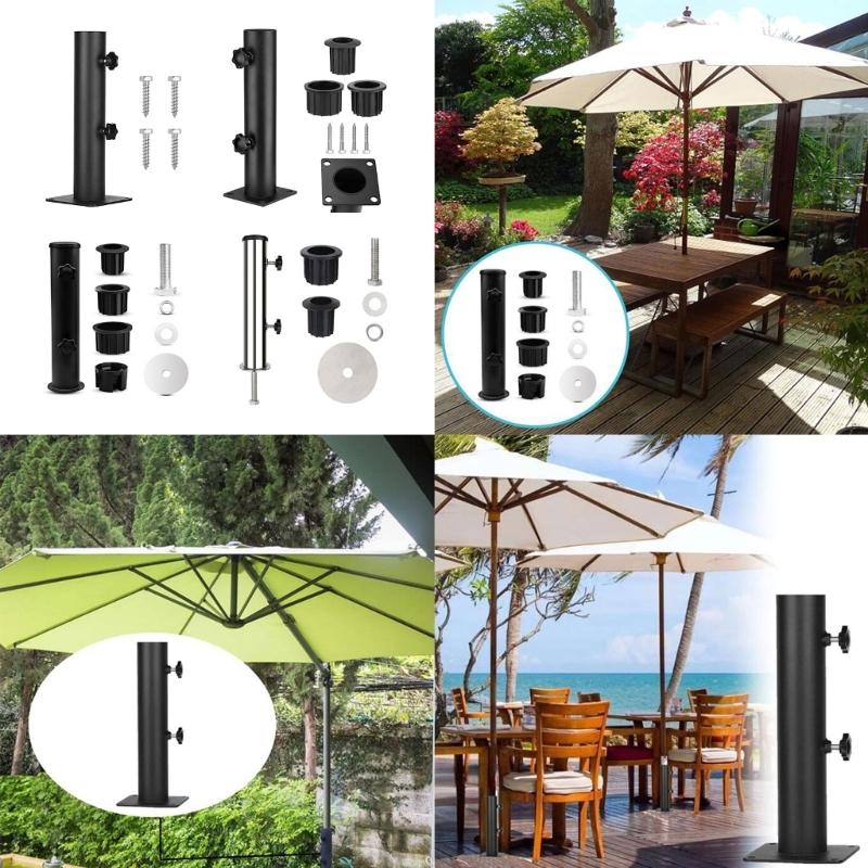 Braçadeira de Montagem Quadrada para Exterior Compatível para Suporte de Suporte Universal para Pátios de Deck Aço Resistente Base de Suporte Quadrada para Guarda-sol