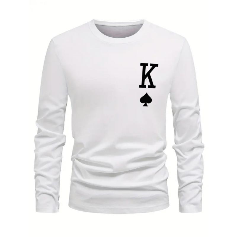 

Мужская футболка с принтом Короля Пик из игральных карт, приталенная, повседневная S белый