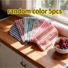 5-Pack Super Absorbent Plaid Dish Towels - Quick-Dry Reusable Kitchen Cloths for Dishes, Countertops, Versatile for Entire Home