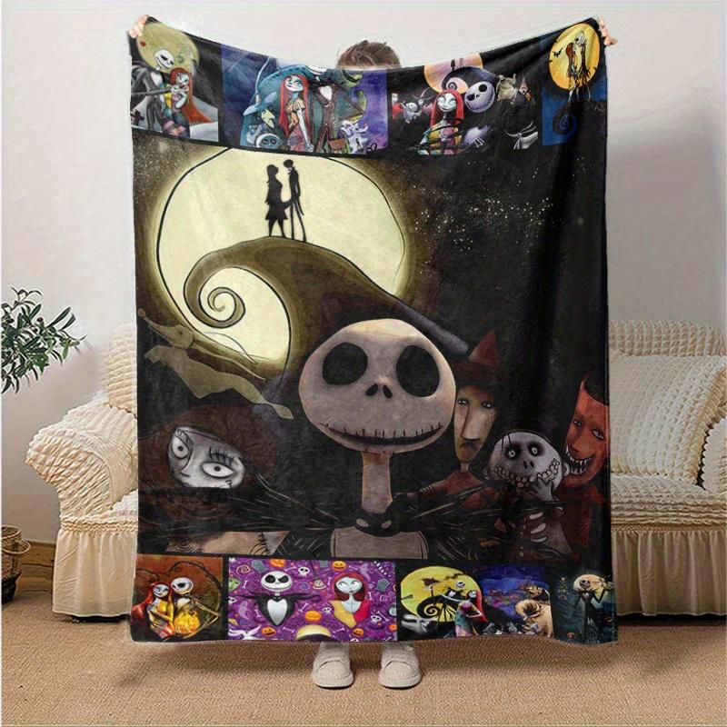 1pc. Cute Nightmare Before Christmas Theme Cartoon Blanket for Home Decoration, Suitable for All Seasons, Perfect Gift Idea for Friends and FamilyC070