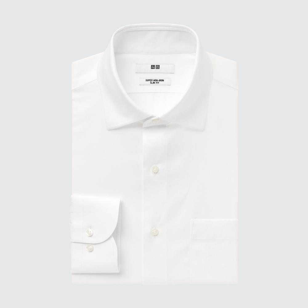 

Рубашка приталенного кроя UNIQLO Super Non Iron с длинным рукавом, полуширокая, цветная