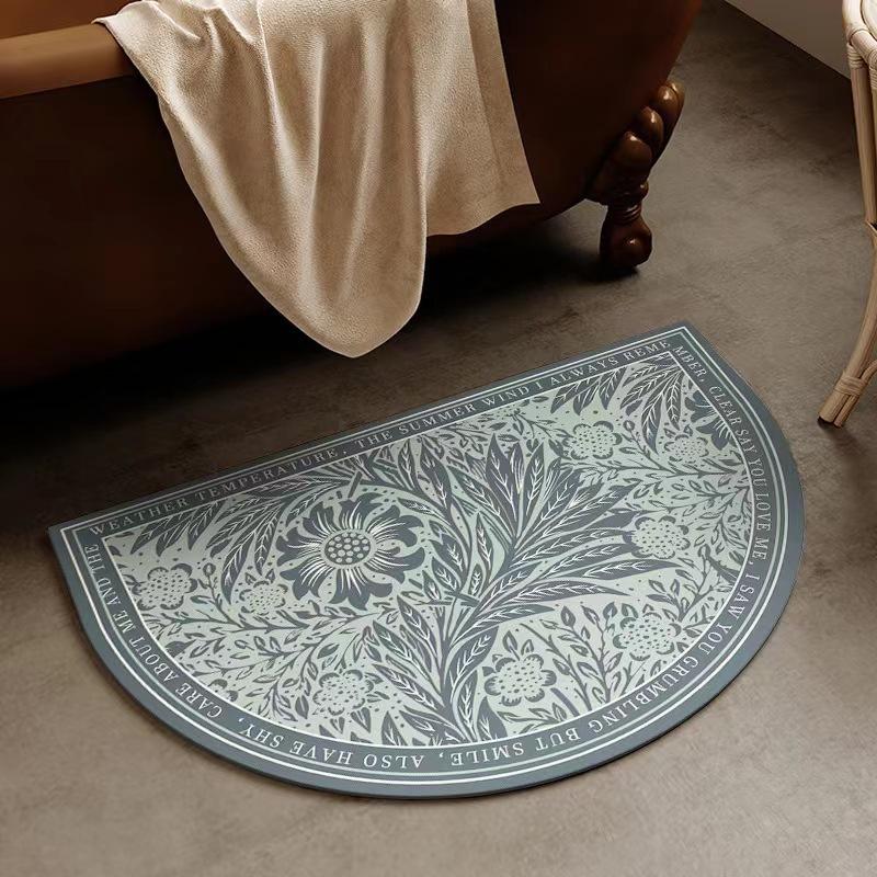 Nordic Vintage Bathroom Dirt Resistant Wear-resistant Easy Care Mat Bathroom Door Moisture-wicking Quick Dry Diatomium Mud Carpet