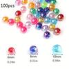 100pcs Mixed AB Color Acrylic Beads Iridescent Shifting Colors Round Beads for Jewelry Making, DIY Crafts Beads for Jewelry Making, Creative Crafting