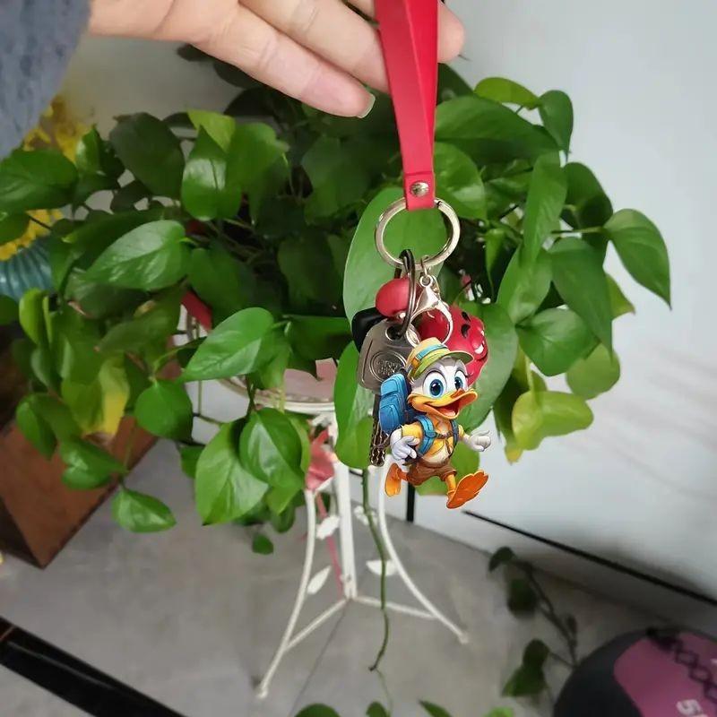 Vibrant Acrylic Duck Hanging Decoration For Car Interior Cute Design Cartoon