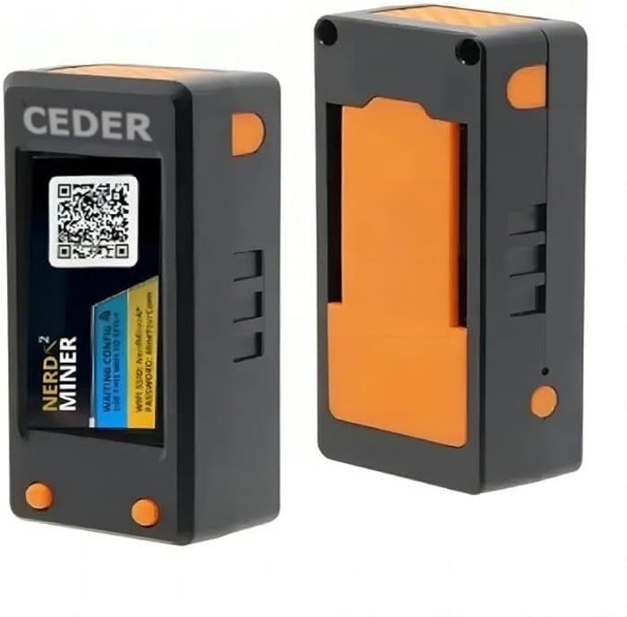 CEDER - Nerdminer V2 Pro Mining Bitcoin 79KH/S Solo Faible Consommation d'énergie assemblé WiFi &amp; USB-C Lottery Miner Win 3.125 BTC
