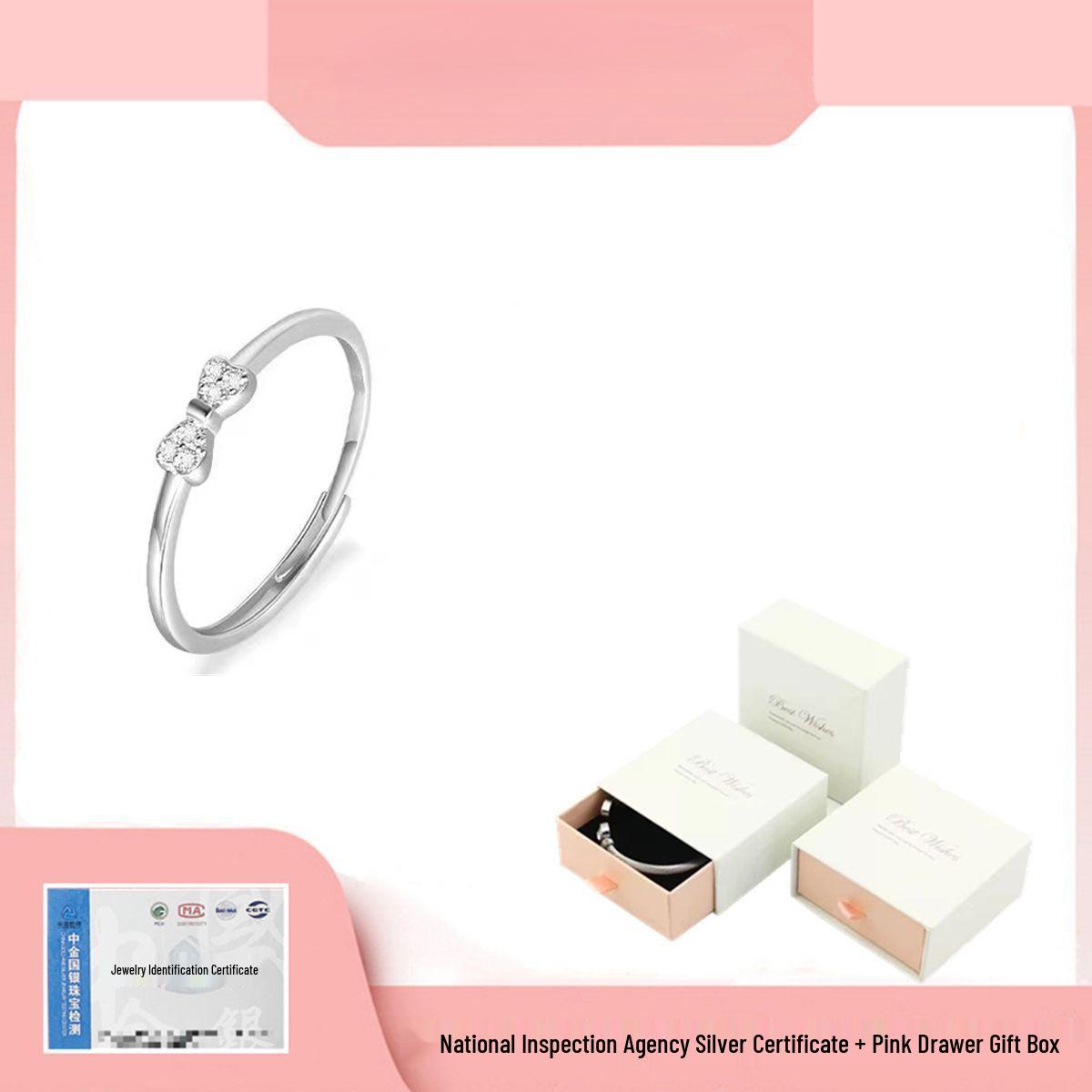 Women s 999 Sterling Silver Bow Ring: Elegant, High-End, Niche Design for Light Luxury Fashion S999 Sterling Silver Bow Ring