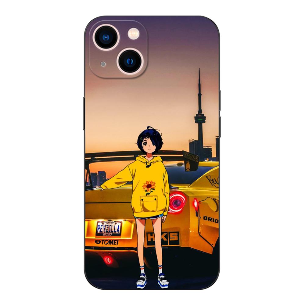 Black tpu Case For Samsung galaxy A6 A8 A9 2018 plus rika wonder egg kawai