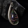 Natural Opal Pendant 37 ct Multicolor Pear 925 Sterling Silver for Her October Birthday Birthstone