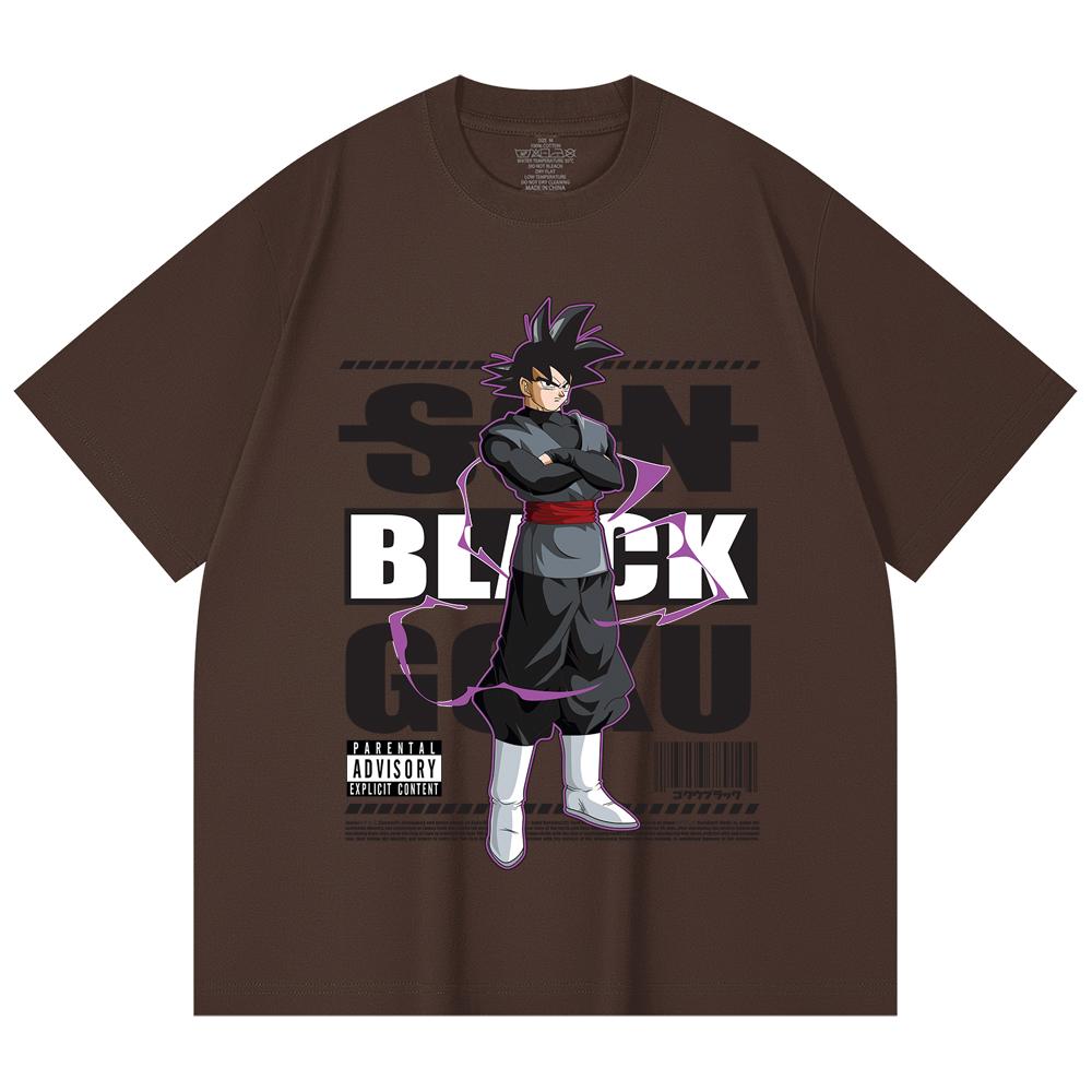 230 Gsm 100% Cotton Dragon Ball V16 Black Goku Print Unisex Heavy Cotton T Shirt