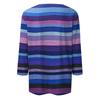 Women's Fashionable Casual Round Neck Three,quarter Sleeve Striped Printed T,shirt Top