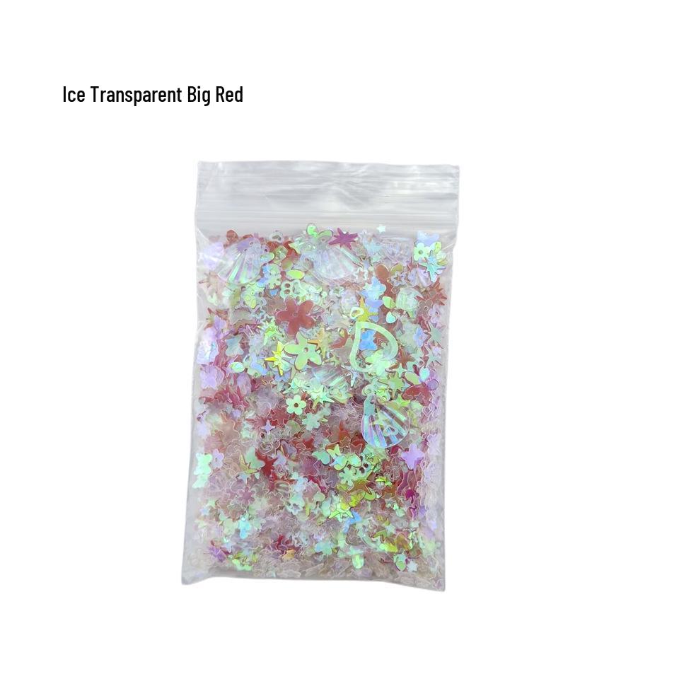 Multicolor Nail Art Glitter & Resin Makeup Decorations: Hearts, Stars, Snowflakes.