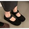 Fashion New Style Shallow Mouthed Flat Sole Single Shoe for Women Spring and Autumn Soft Sole Bean Shoes Round Toe Retro Mary Jane Shoes