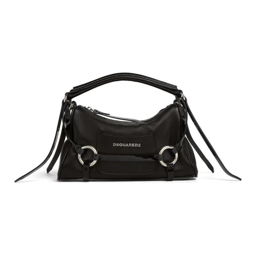 

DSQUARED2 Cage Design Detachable Chain Shoulder Strap Lambskin Tote Bag Women handbags Black HBW006718907016124 Basic Set (Bag+Dust Bag)