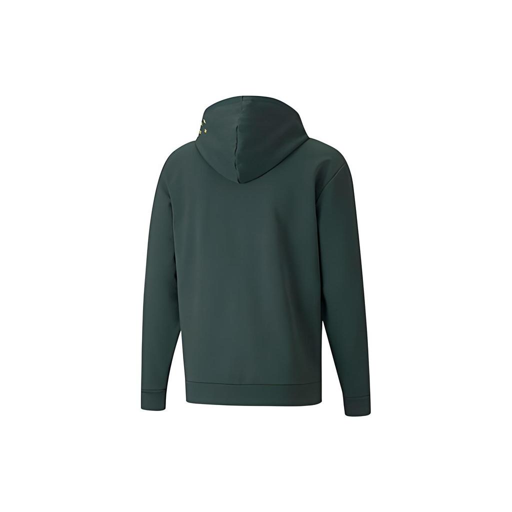 Puma Winterized Logo Fleece-Lined Hooded Jacket Men Outerwear Lake-Green 846528-80