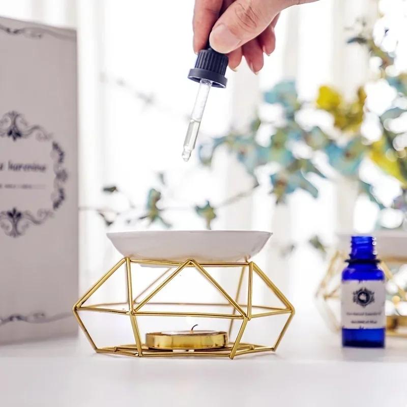 Romantic Ironwork Scented Candlestick Incense Holder Essential Oil Aromatherapy Lamp Diffuser Home Dating Atmosphere for Couples