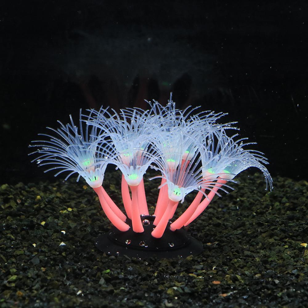 Fluorescence Artificial Coral Sunflower Plant for Aquarium Decorative Fish Tank Ornament,Safe for Fish Realistic Underwater Deco
