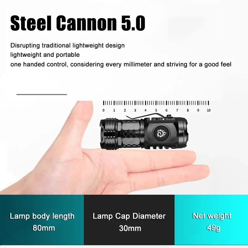 Powerful 3 LED Flashlight Portable Mini Flash Torch USB Rechargeable Emergency Spotlight with Pen Clip Super Bright Flashlight