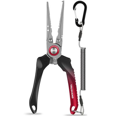 TRUSCEND Aluminum with Fishing Pliers with Safety PTFE Saltwater Hook Needle Line Stainless High (Truscend) [Aviation Lock] Rope, Coated,