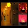 Fake Flame Halloween Electronic Brazier Lamp Hanging Light 3D Flickering Fake Fire Simulation Flame Party Stage Decor Lighting