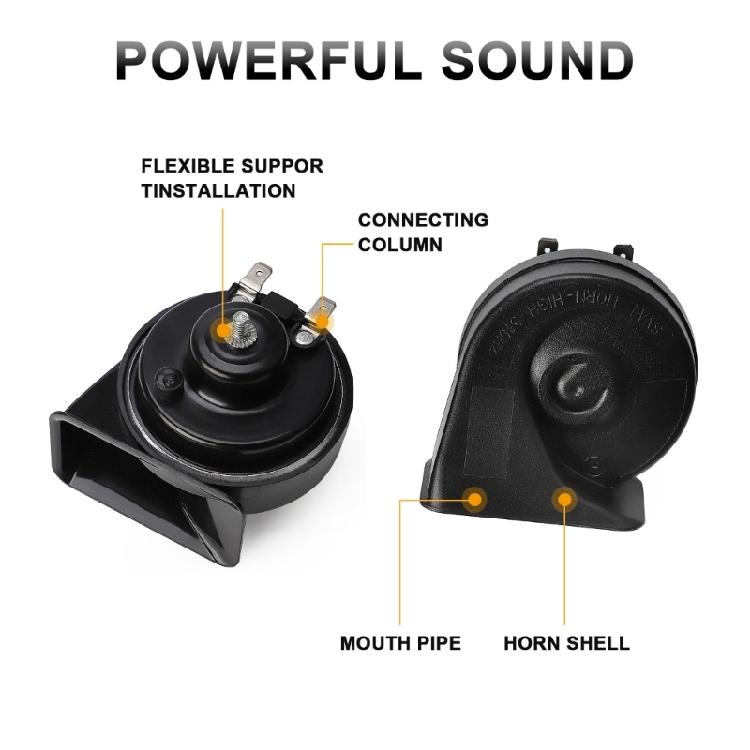 Loud Sound 410DB Electric Snail Air Horn for Car Motorcycle Boats Double Tone 12V