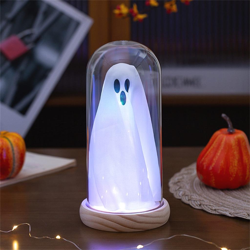 Halloween Decor Halloween Decorations Indoor Light Up  In Cloche Cute  With Light For Home Kitchen Mantel Tabletop Party Decor And Holiday Decor