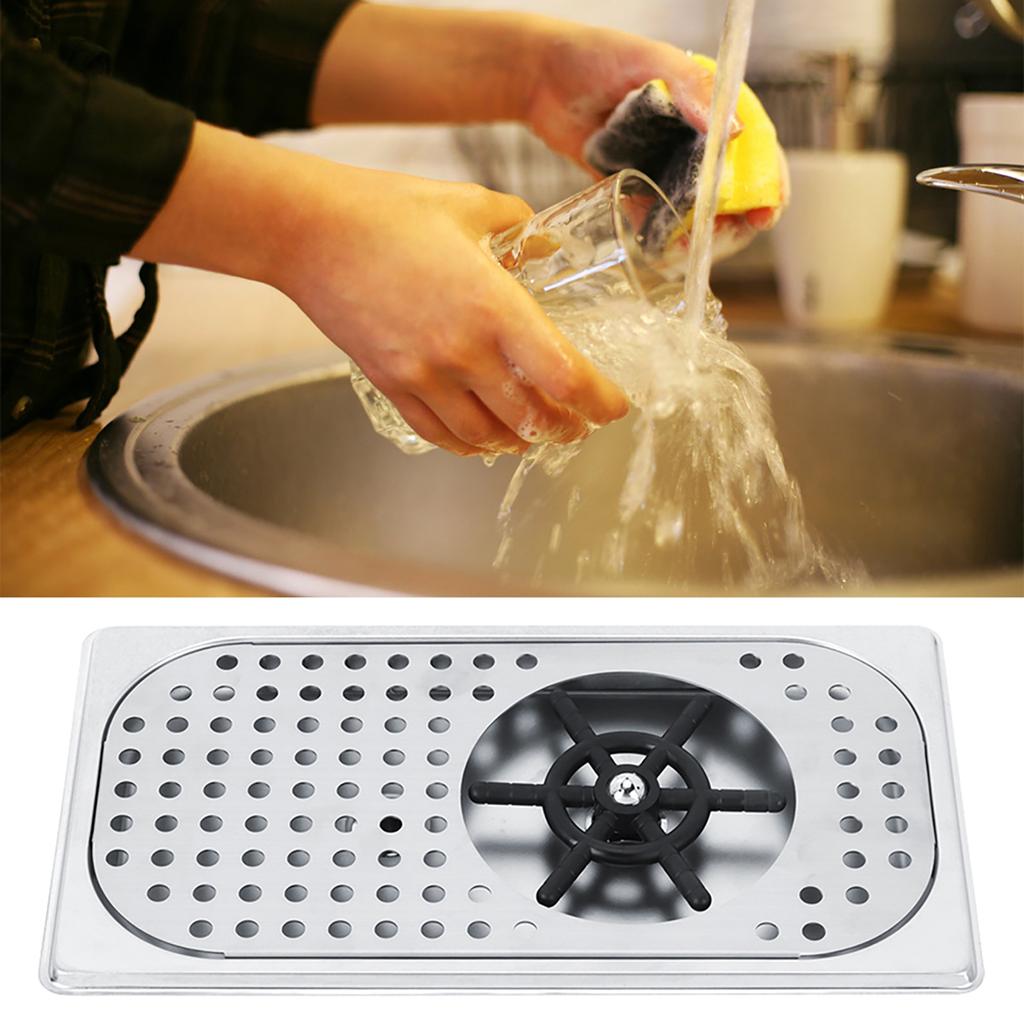 114mm Diameter 201 Stainless Steel Milk Tea Cup Washer Cleaner Glass Rinser G1/2in