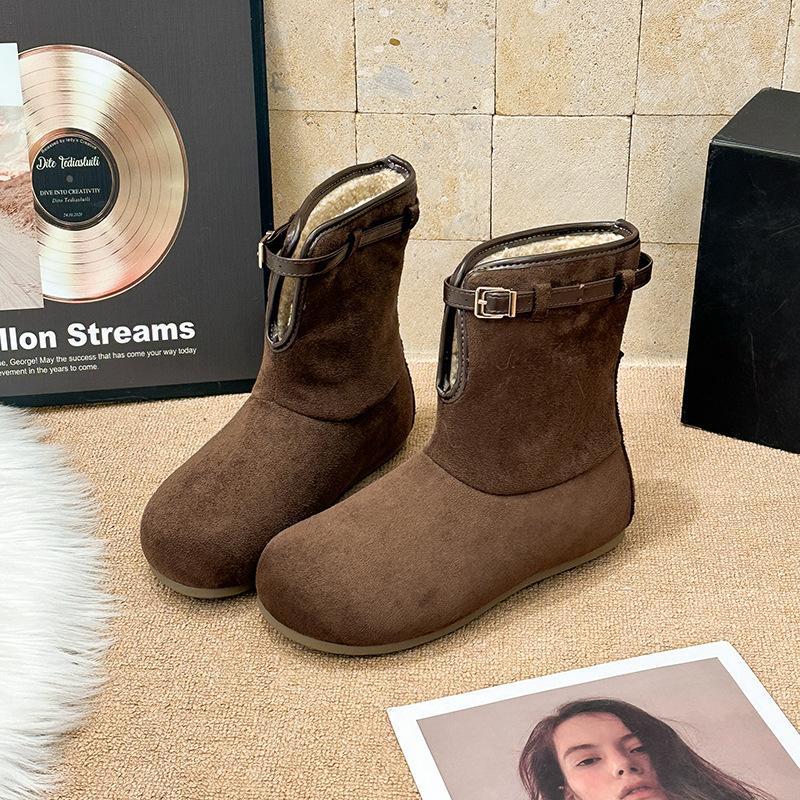 Women's soft elastic thick soles heightening winter warm cold padded snow boots non-slip wear casual sports cotton boots