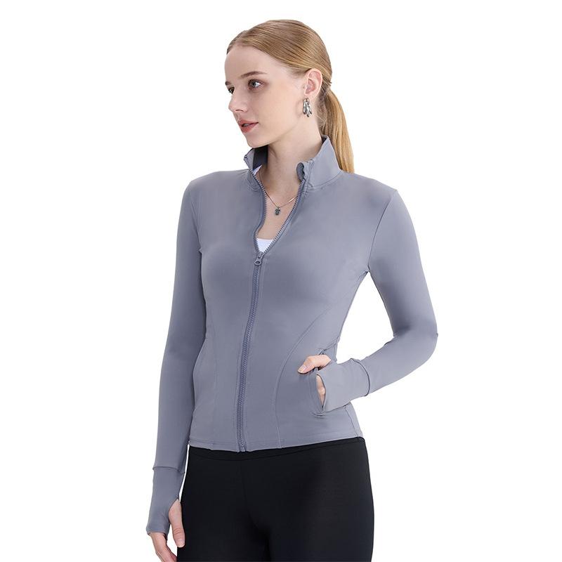 Spring And Summer New Internet Celebrity Yoga Clothes Women'S Fitness Top Tight Running Quick-Drying Double Pocket Sports Long-Sleeved Jacket