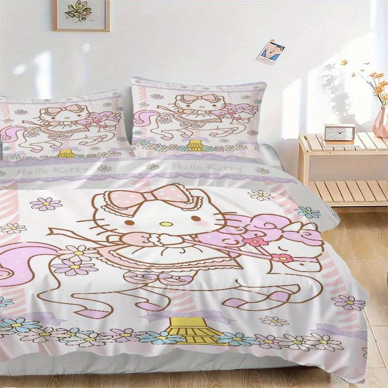 

3 шт. Комплект постельного белья на тему Hello Kitty - Включает пододеяльник и наволочки, Подходит для всех сезонов W050 135x200cm