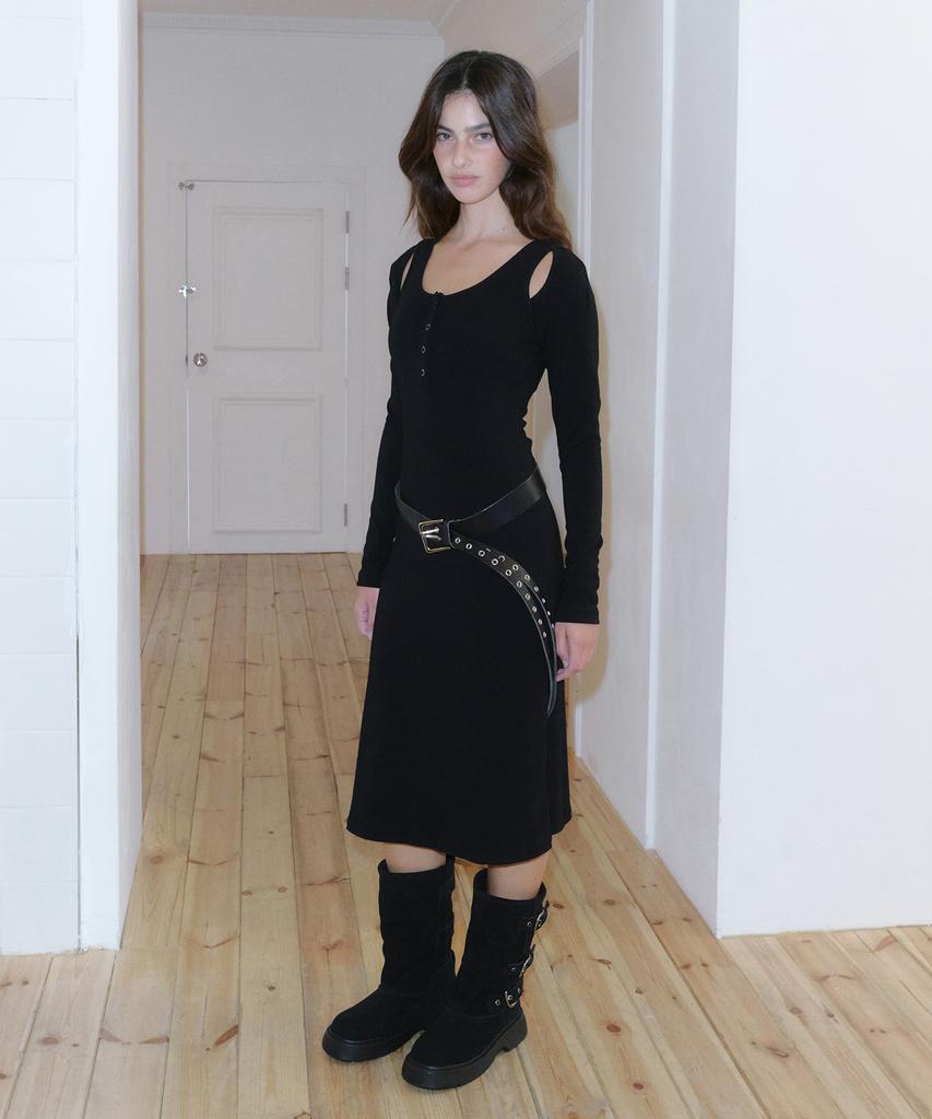 Khiho Portrel Fur Boots Black